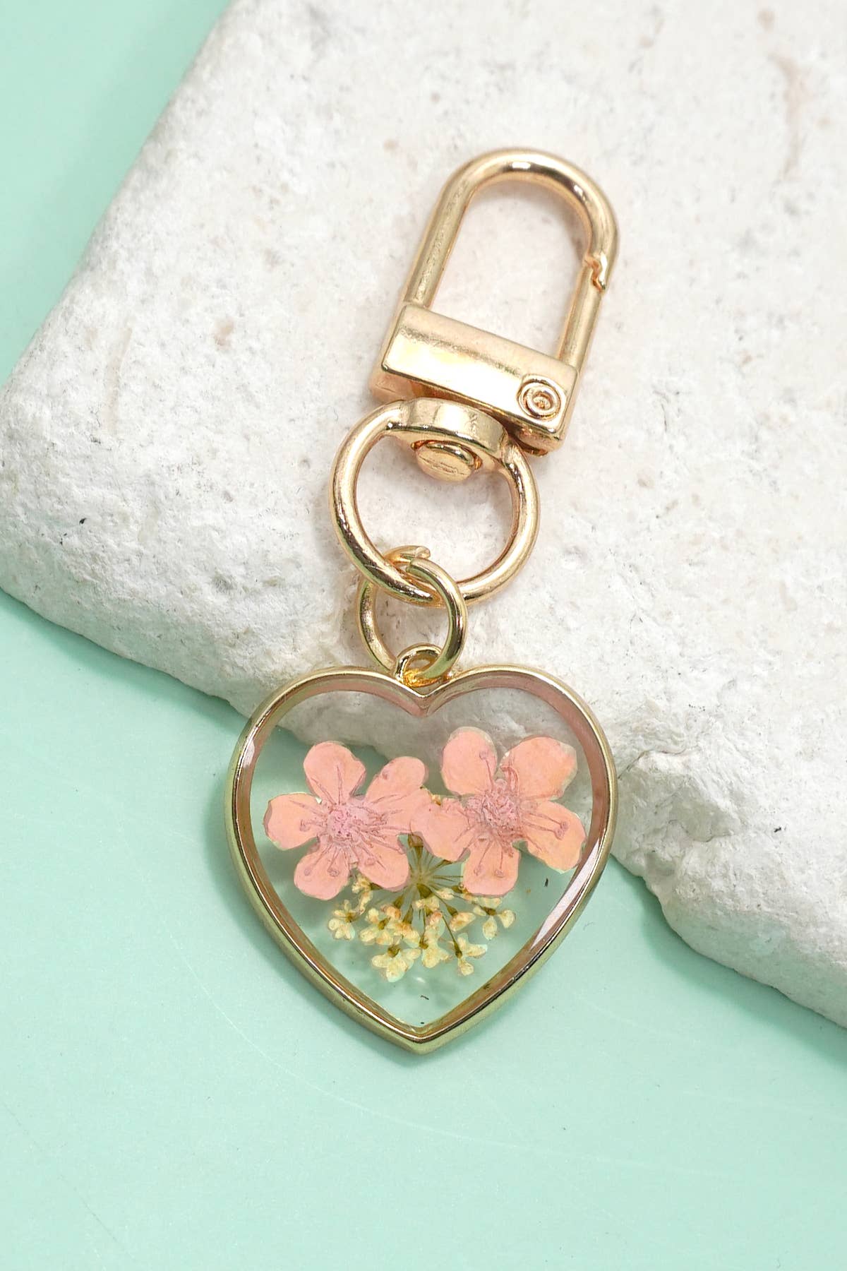 Pressed Dried Flower Bag Charm
