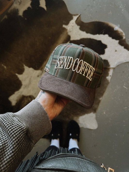 Send Coffee Corduroy Trucker Hat