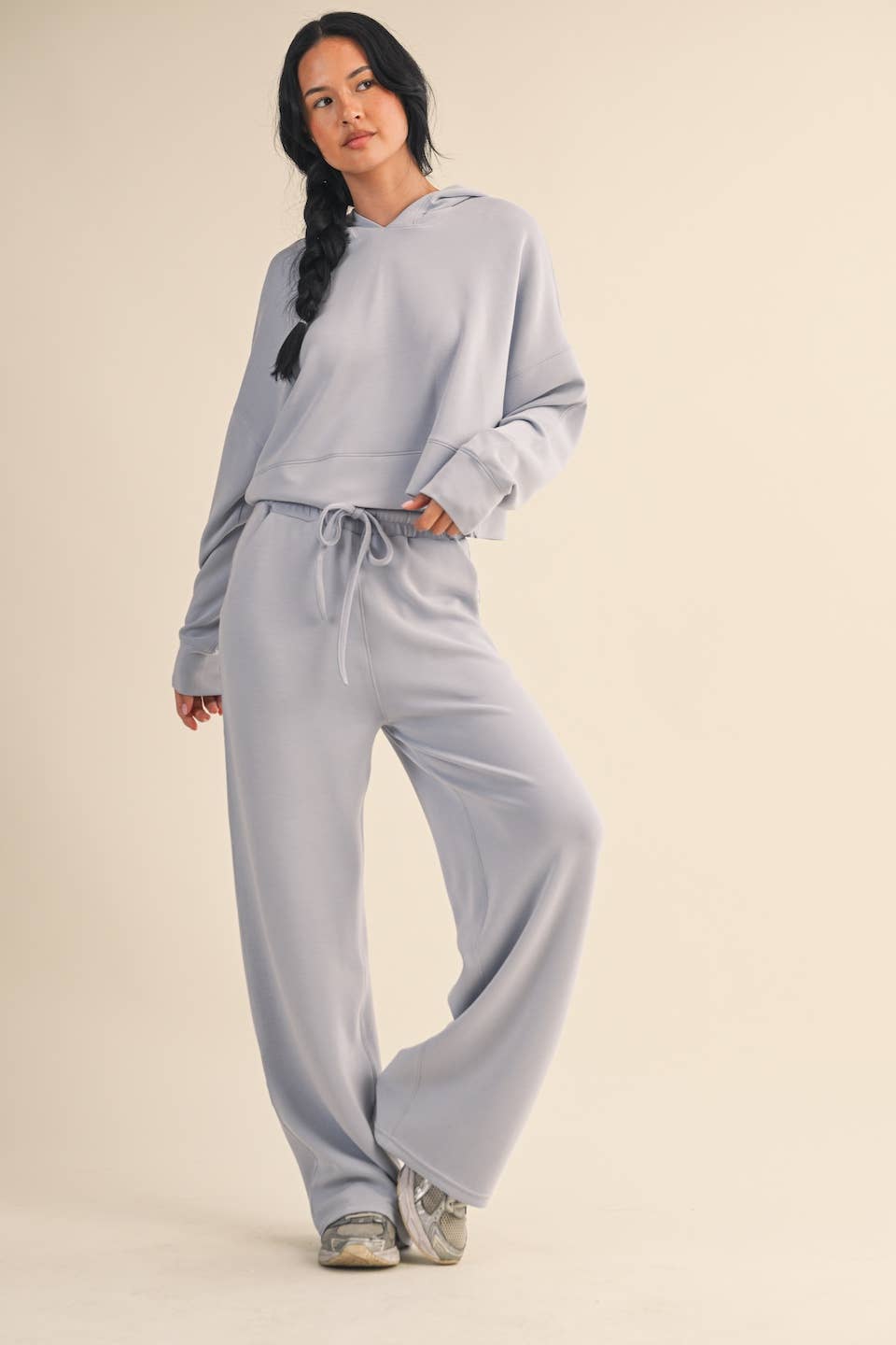 Super Soft Air Scuba Oversized Crop Hoodie