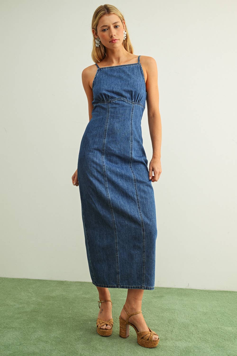 Spaghetti Strap Denim Dress
