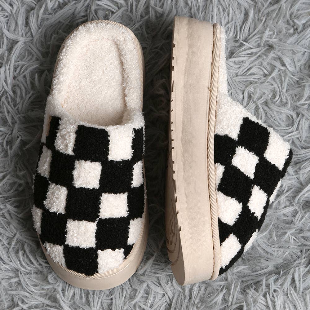 Checkered  Platform Slippers