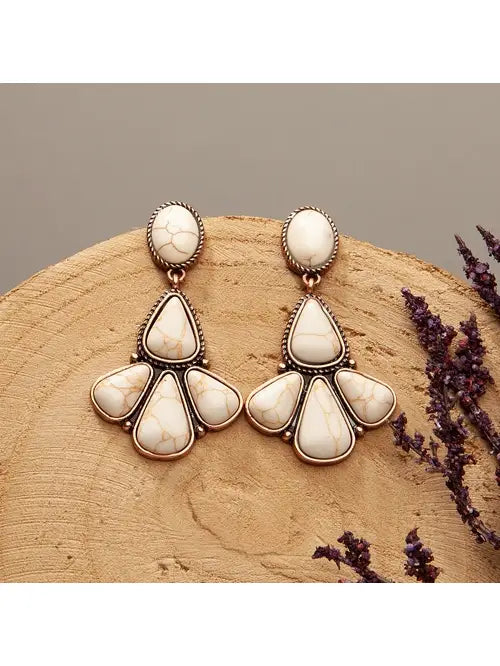 White Stone Squash Earrings