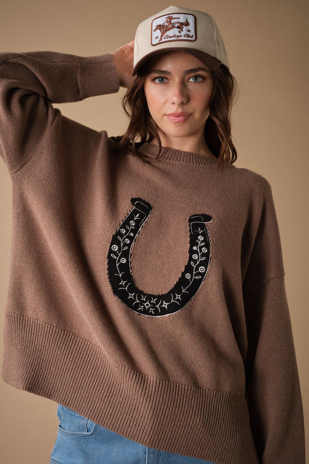 Embroidered Horseshoe Sweater