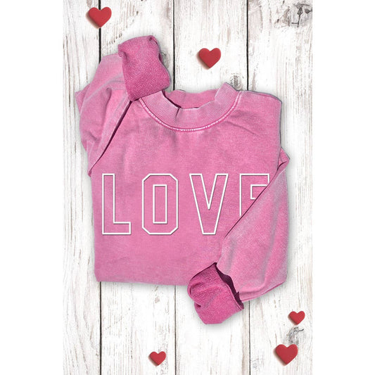 LOVE PUFF PRINT MINERAL GRAPHIC SWEATSHIRTS