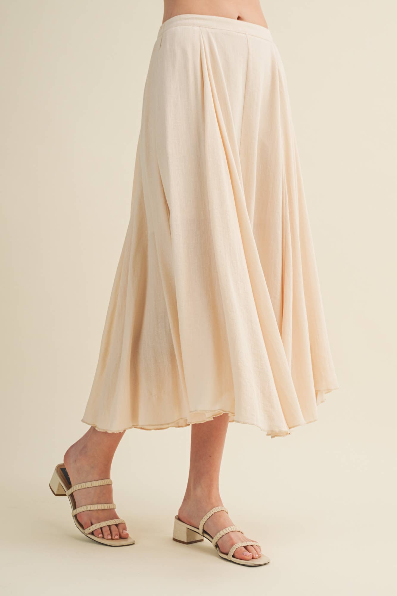 Vertical Panel A-Line Midi Skirt