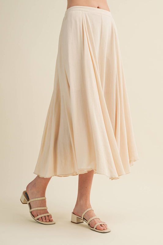 Vertical Panel A-Line Midi Skirt