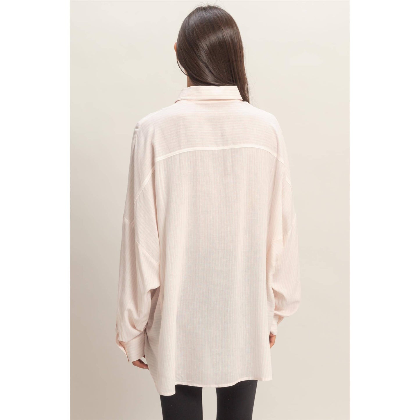 Oversized Striped Button-Up Shirt