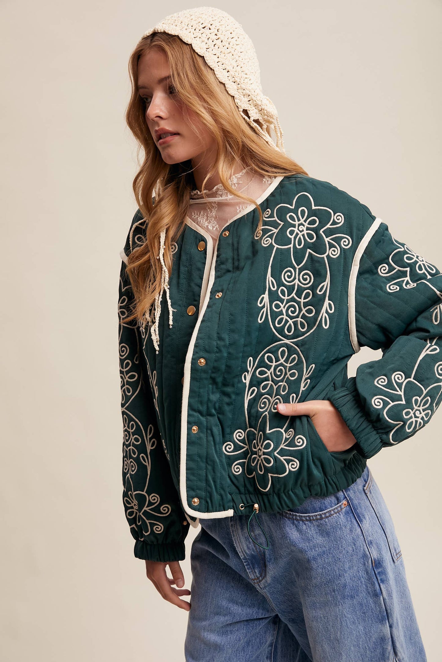 Embroidered Quilted Western Jacket