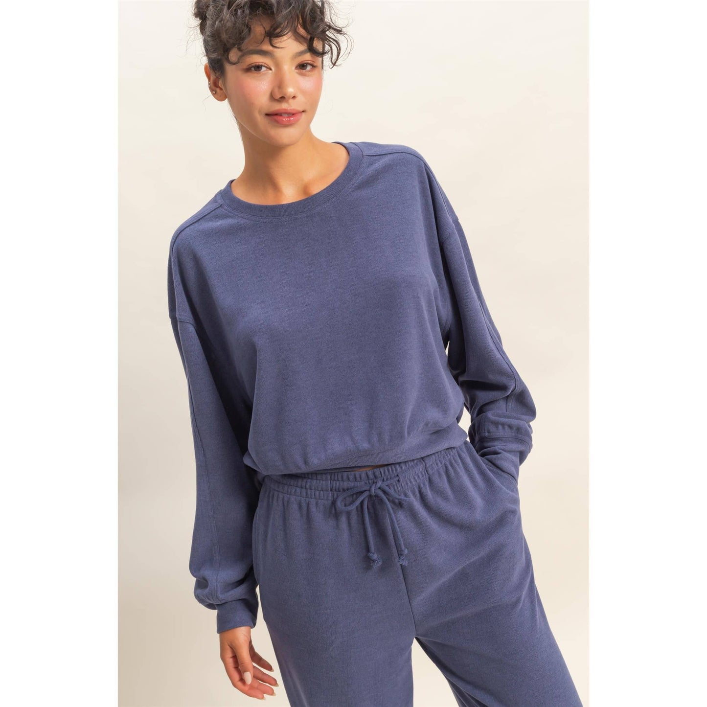 Soft Ribbed Relaxed Fit Sweatshirt