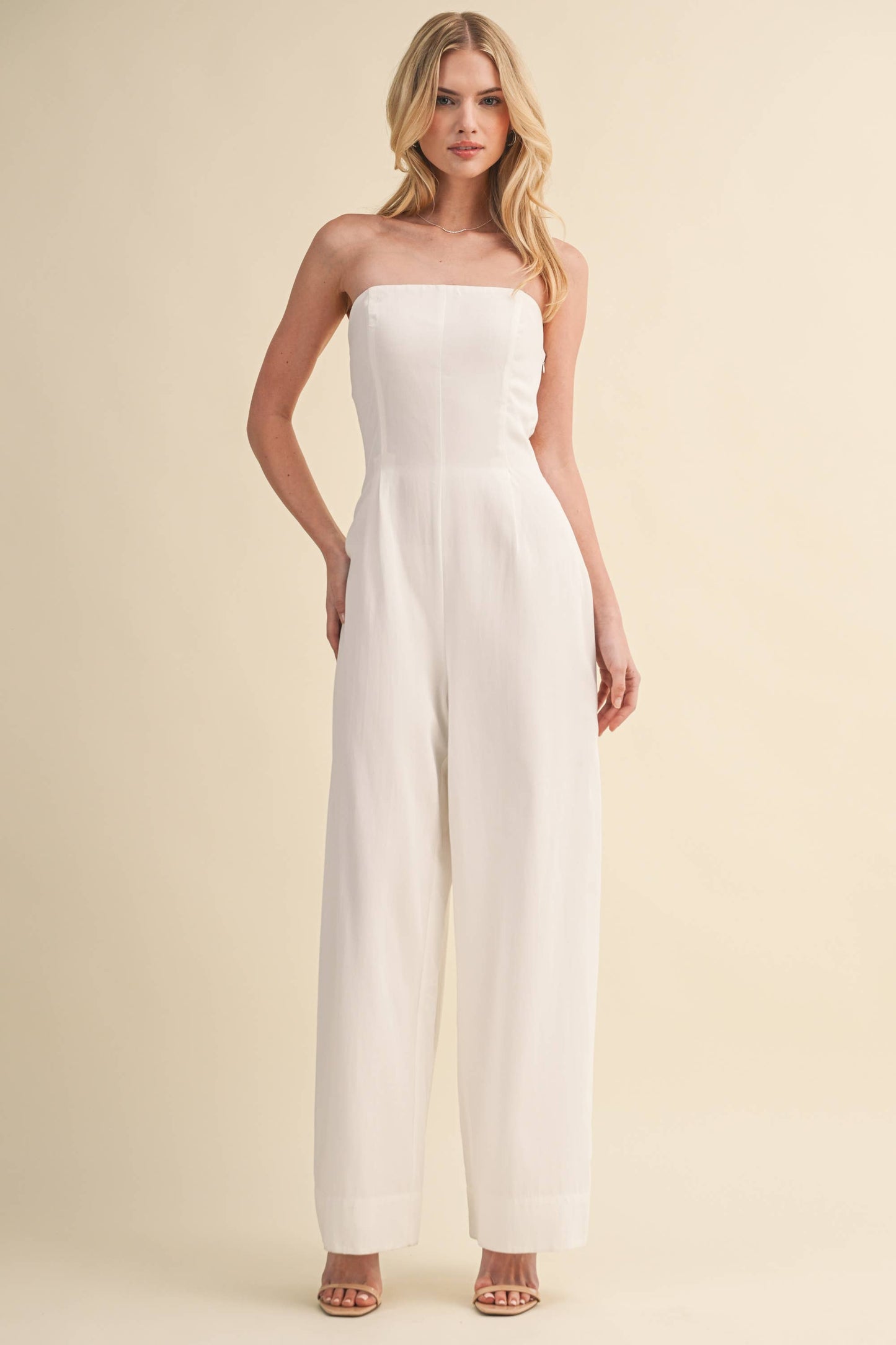 Off White Wide Leg Jumpsuit