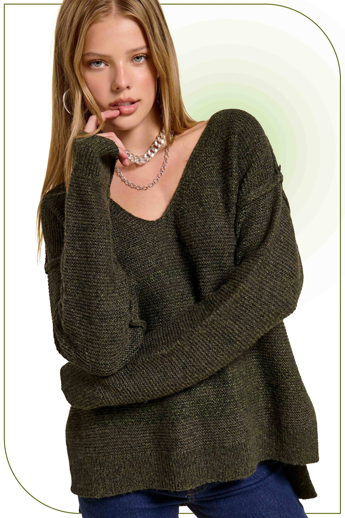 High-Low Sweater With Exposed Seams
