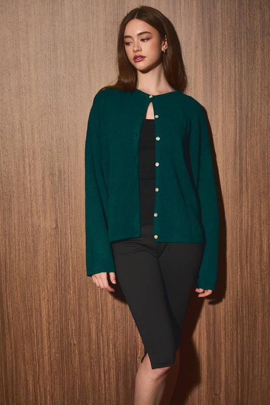 Oversized Lightweight Crew Neck Cardigan
