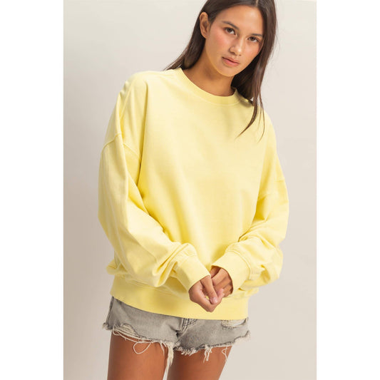 Ribbed Crew Neck Sweatshirt