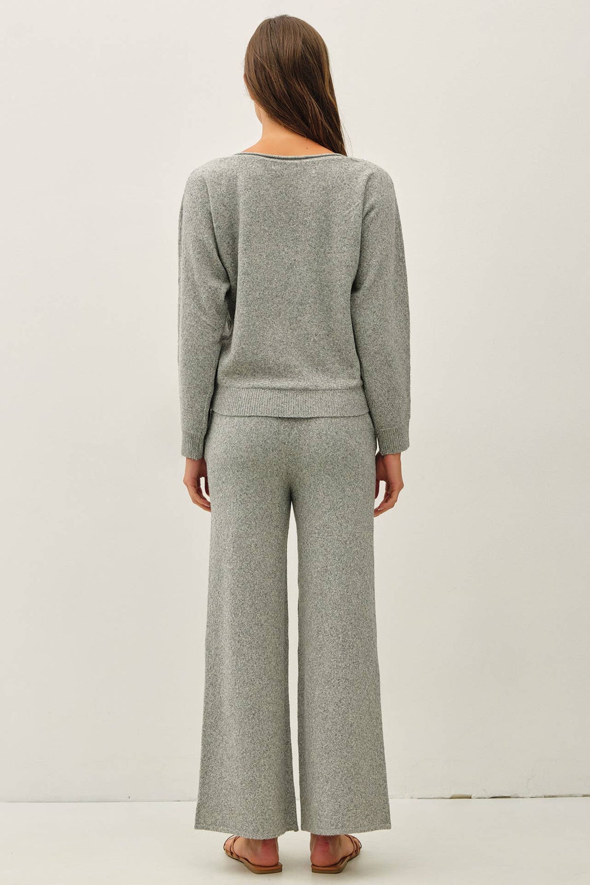 Boat Neck Heathered Sweater