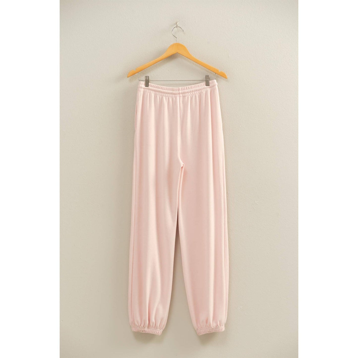 Soft Ribbed Drawstring Jogger Pants
