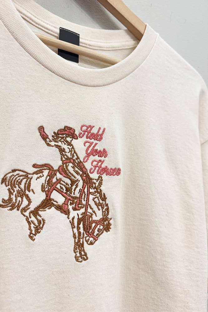 Hold Your Horses Embroidered Tee