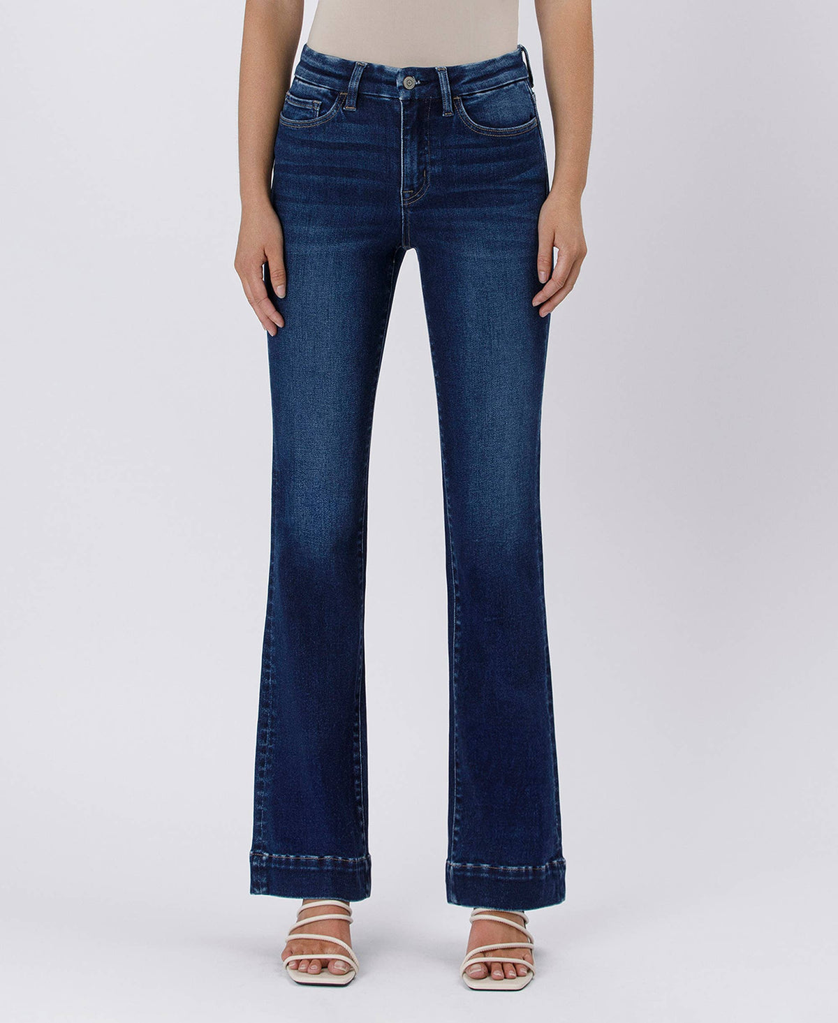 High Rise Trouser Hem Bootcut Jeans