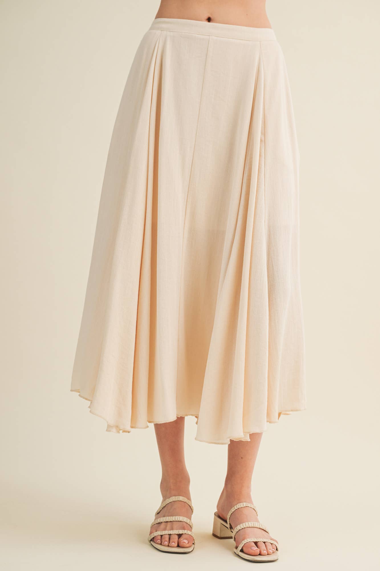 Vertical Panel A-Line Midi Skirt
