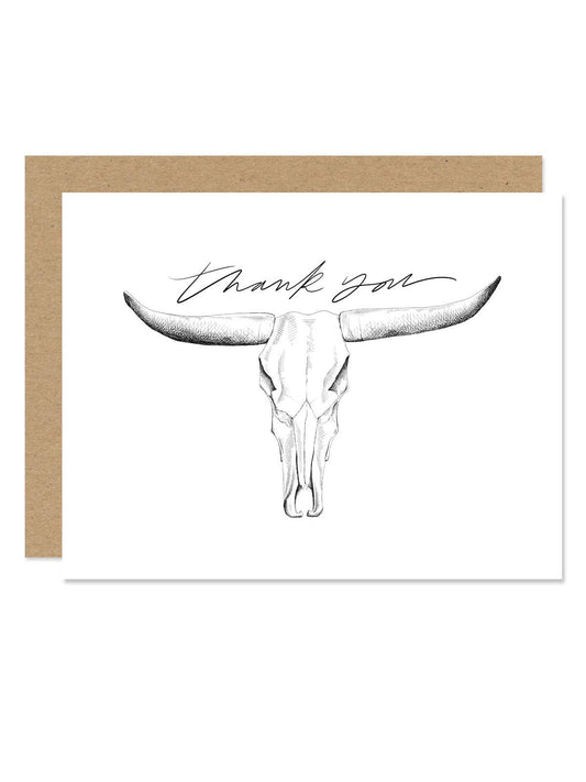 Longhorn Skull Thank You Card