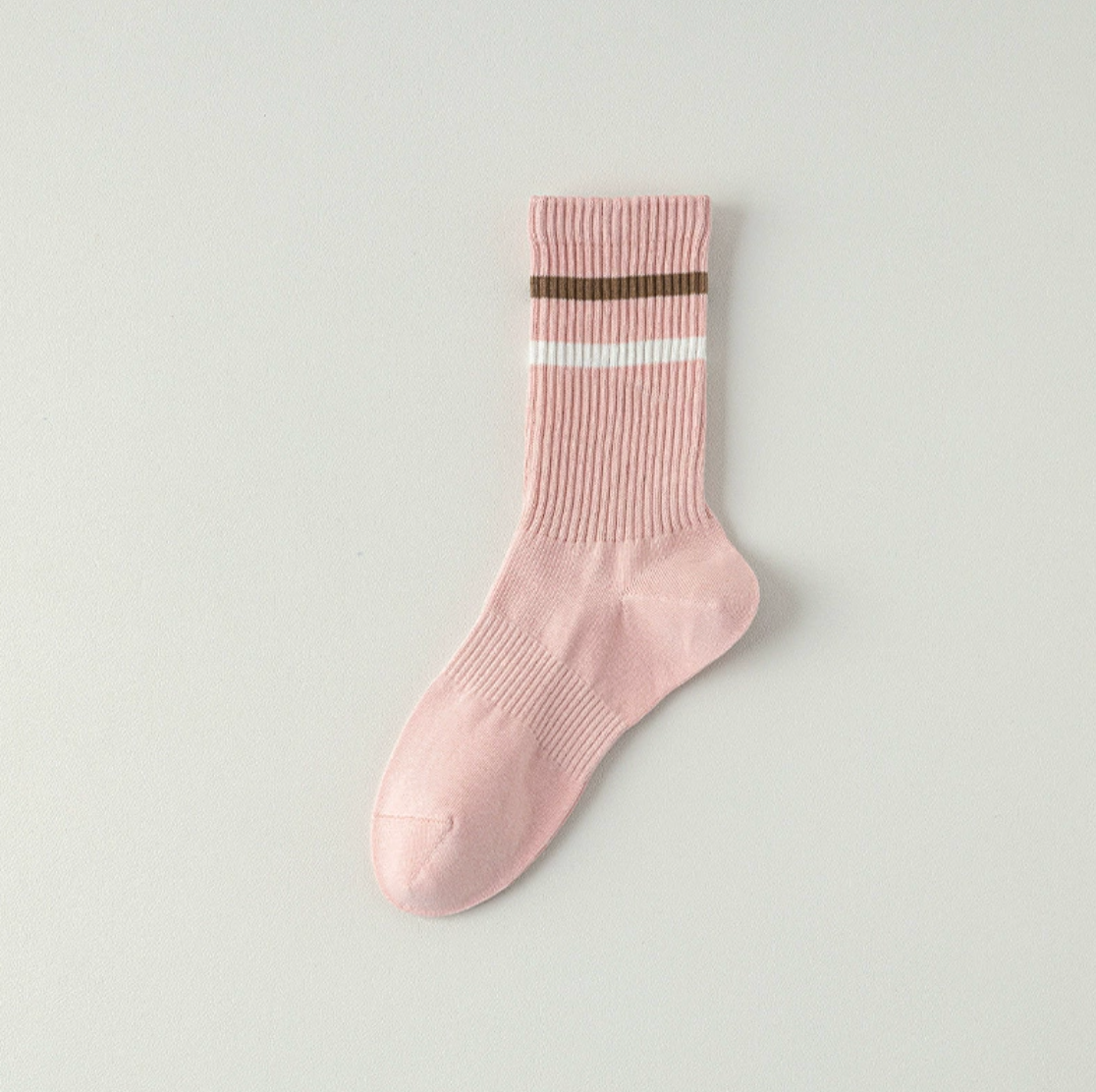 Retro Striped Ribbeed Socks - JONA