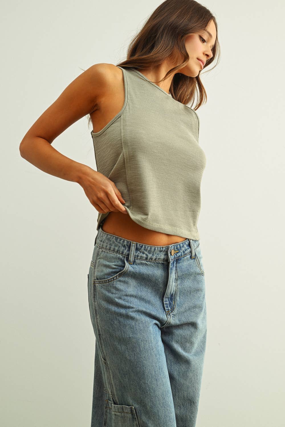 Washed Rib Sleeveless Top