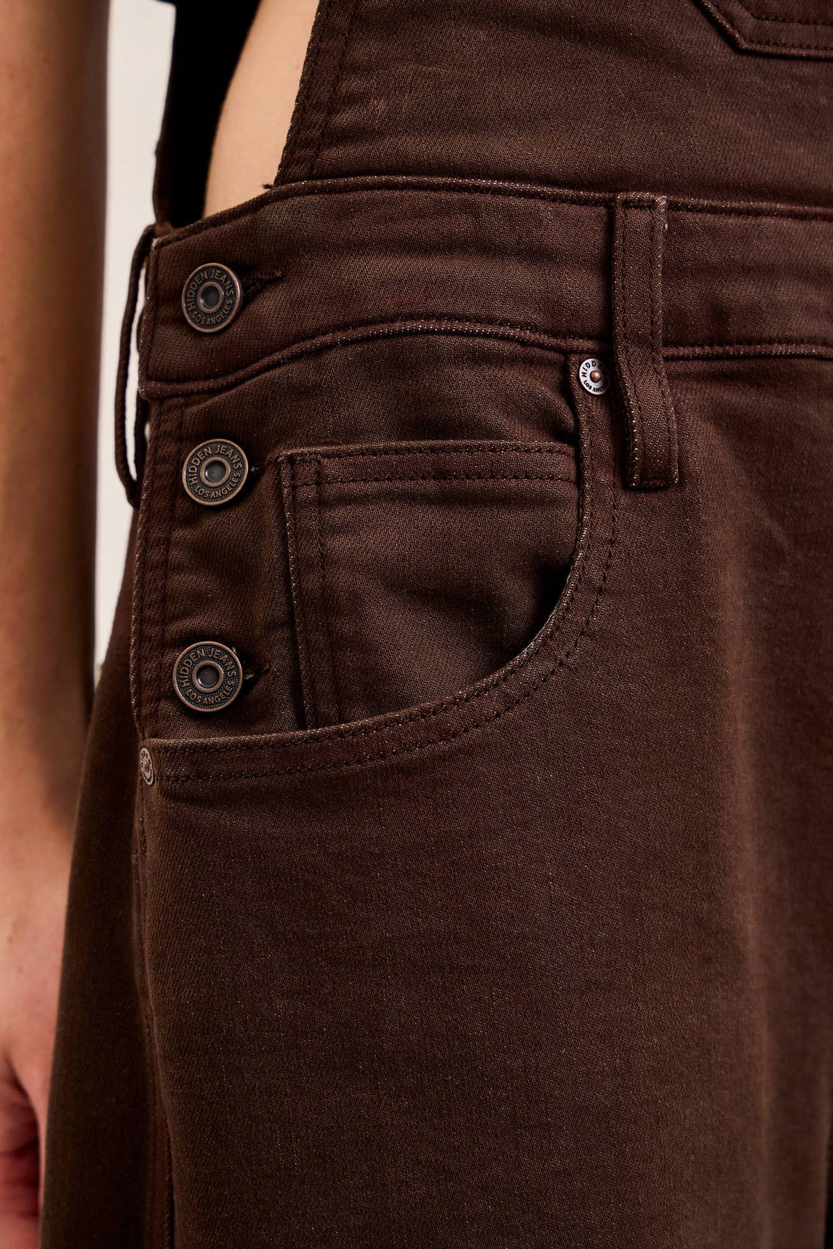 Barrel Fit Brown Overalls