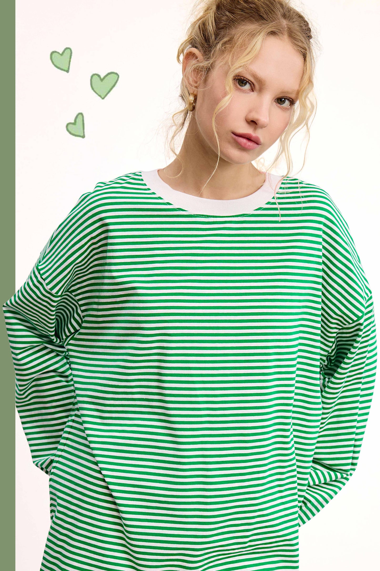 Oversized Striped Long Sleeve Pullover