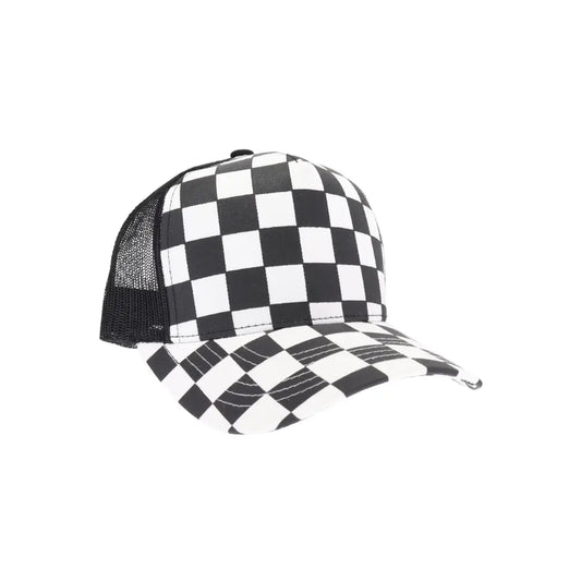 Black/White Checker C.C Trucker Hat