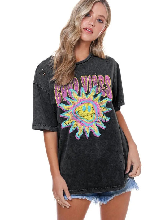 Good Vibes Distressed Graphic