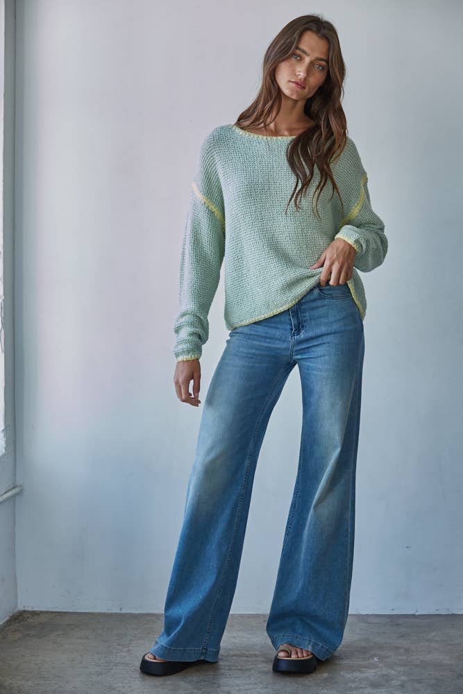 Knit Sweater Cotton Stitch Detail