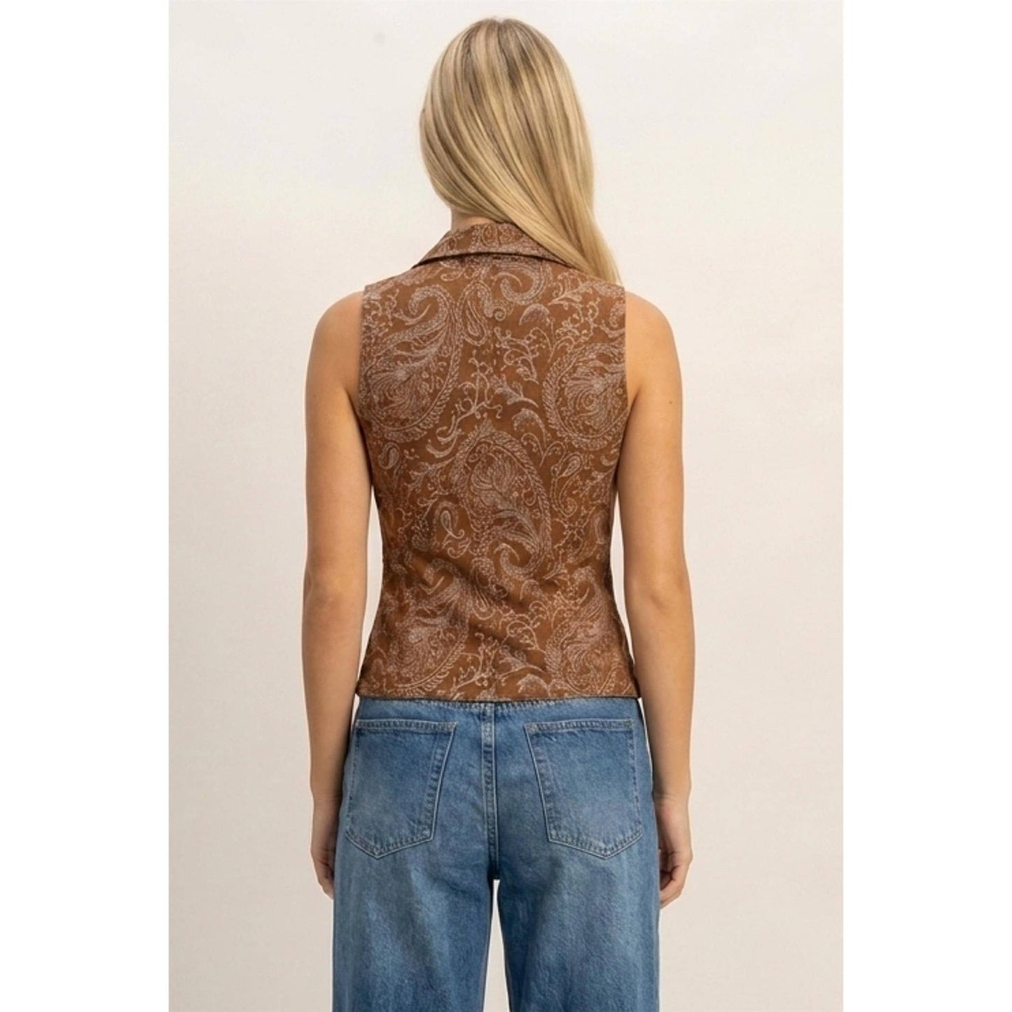 Paisley Lace-Up Vest