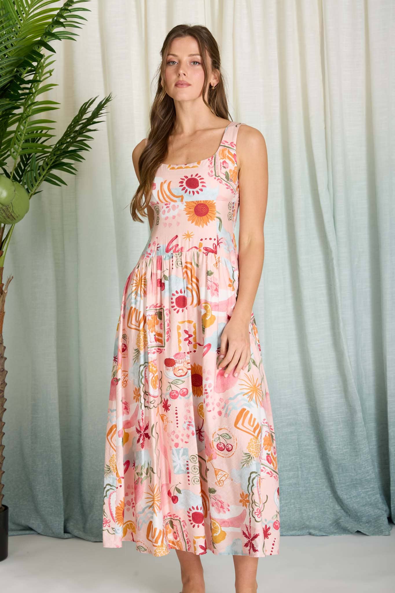 Summer Print Midi Sundress