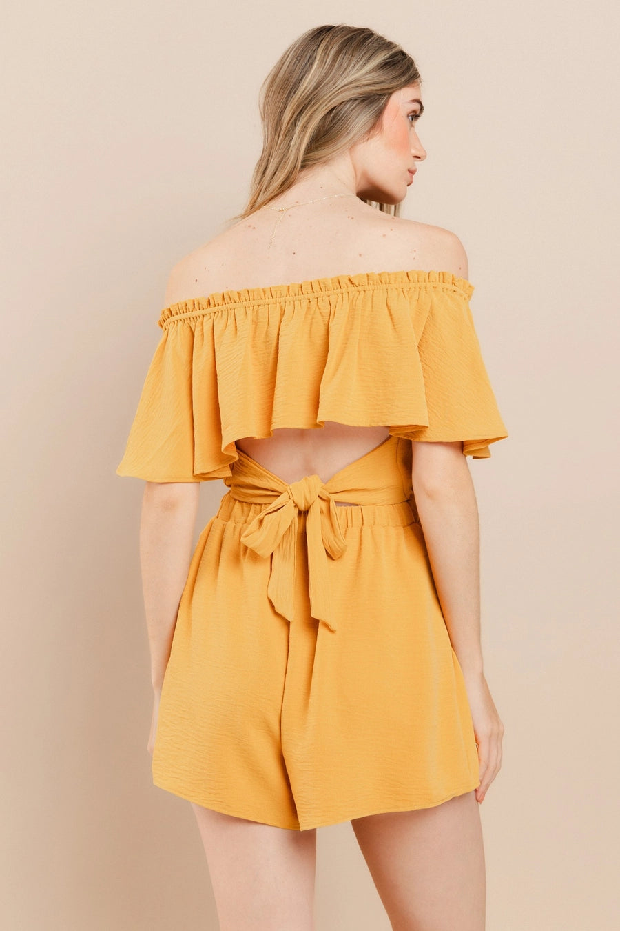 On-Or-Off Shoulder Solid Crepe Romper