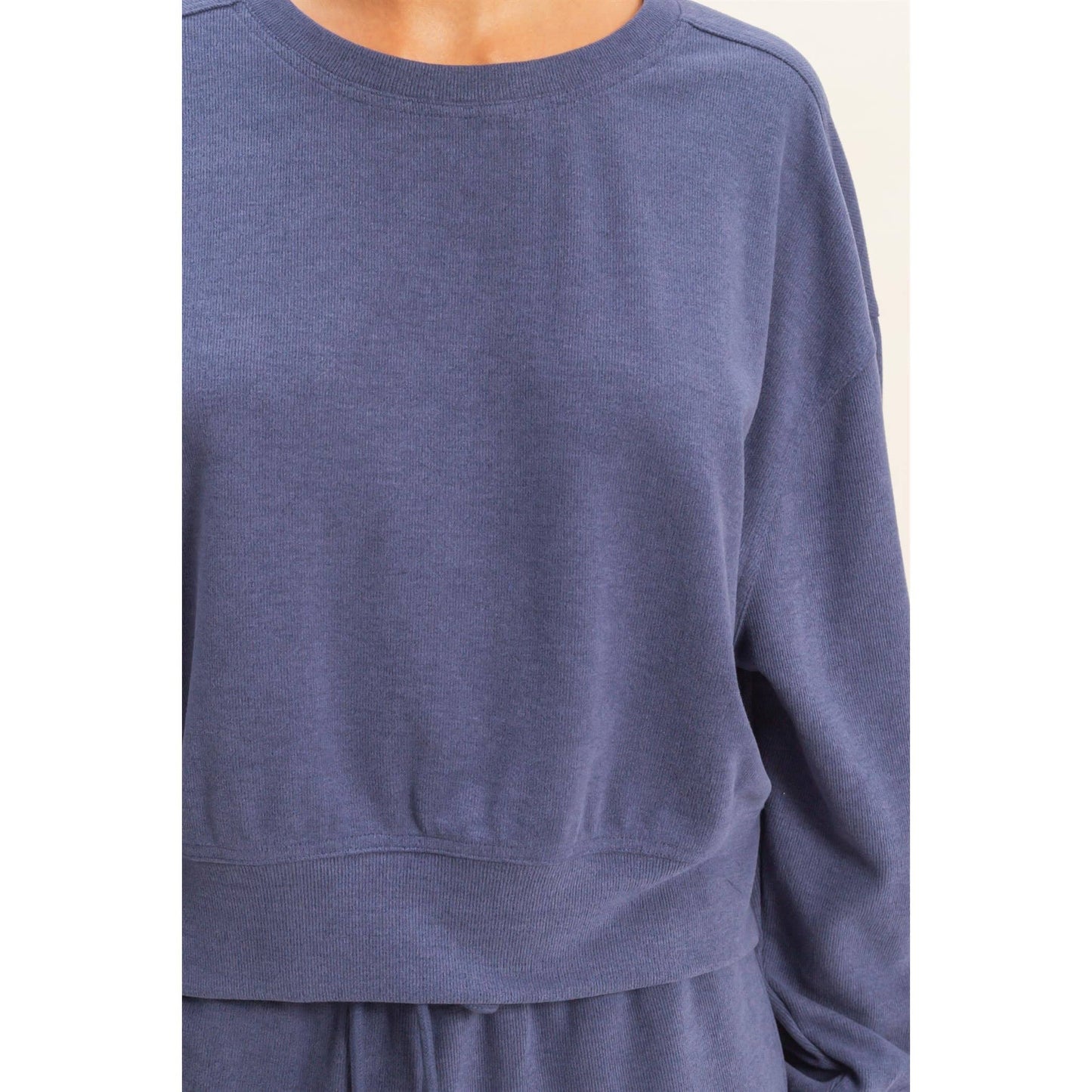 Soft Ribbed Relaxed Fit Sweatshirt