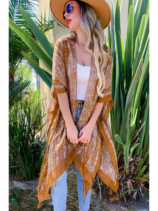 Paisley Kimono- Camel
