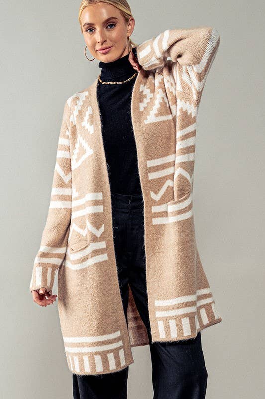 Western Geometric Pattern Cardigan