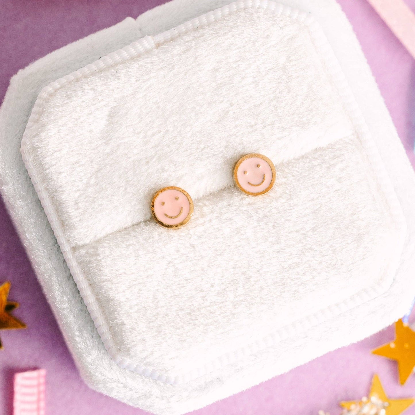 Tiny Smiley Pierced Co Earrings