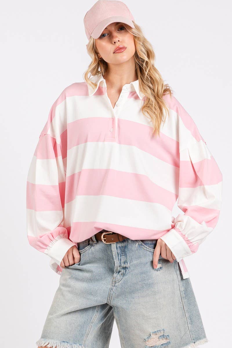 STRIPED TUNIC LONG SLEEVE TOP