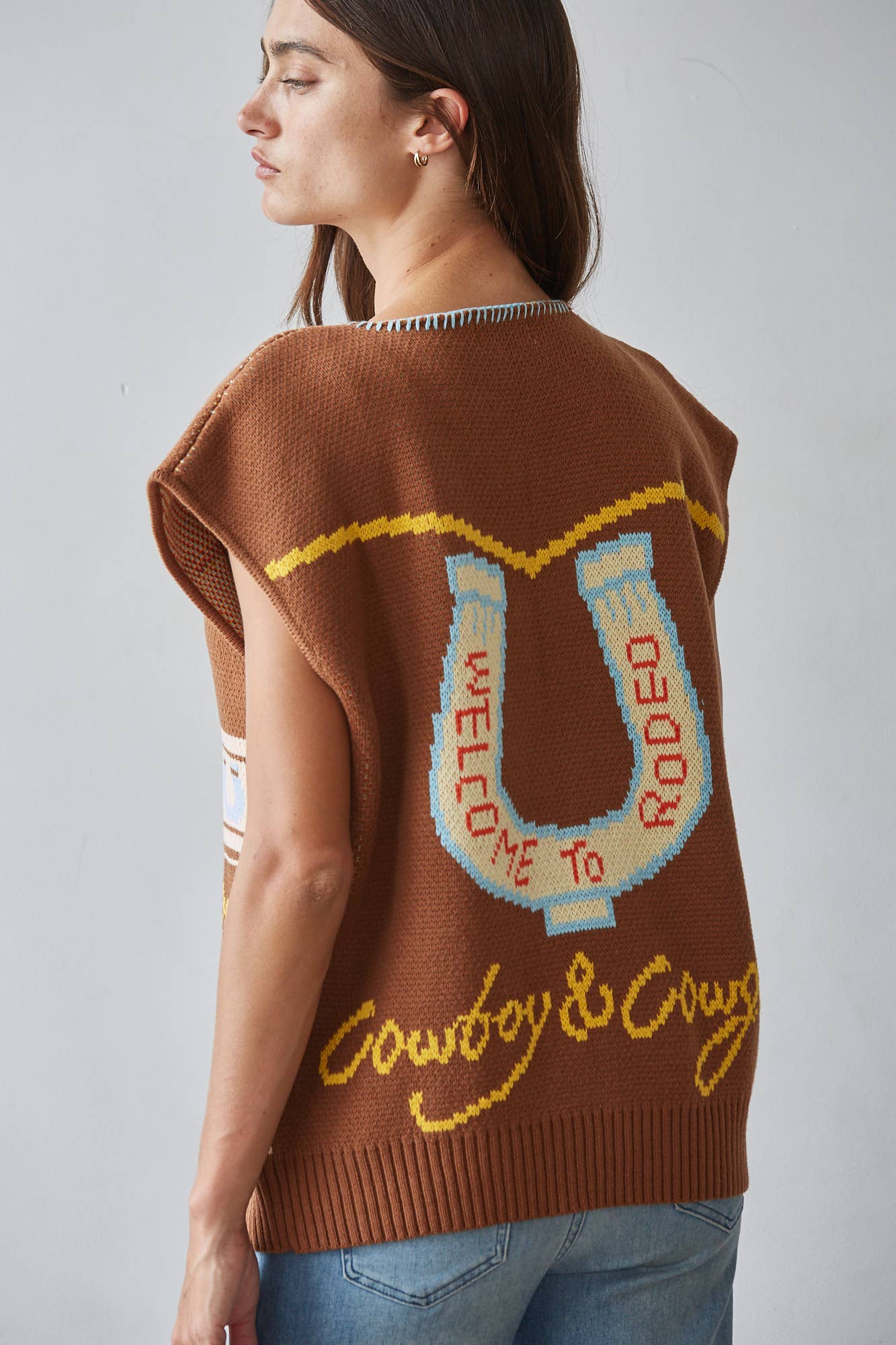 Knit Sweater V-Neck Sleeveless Vest