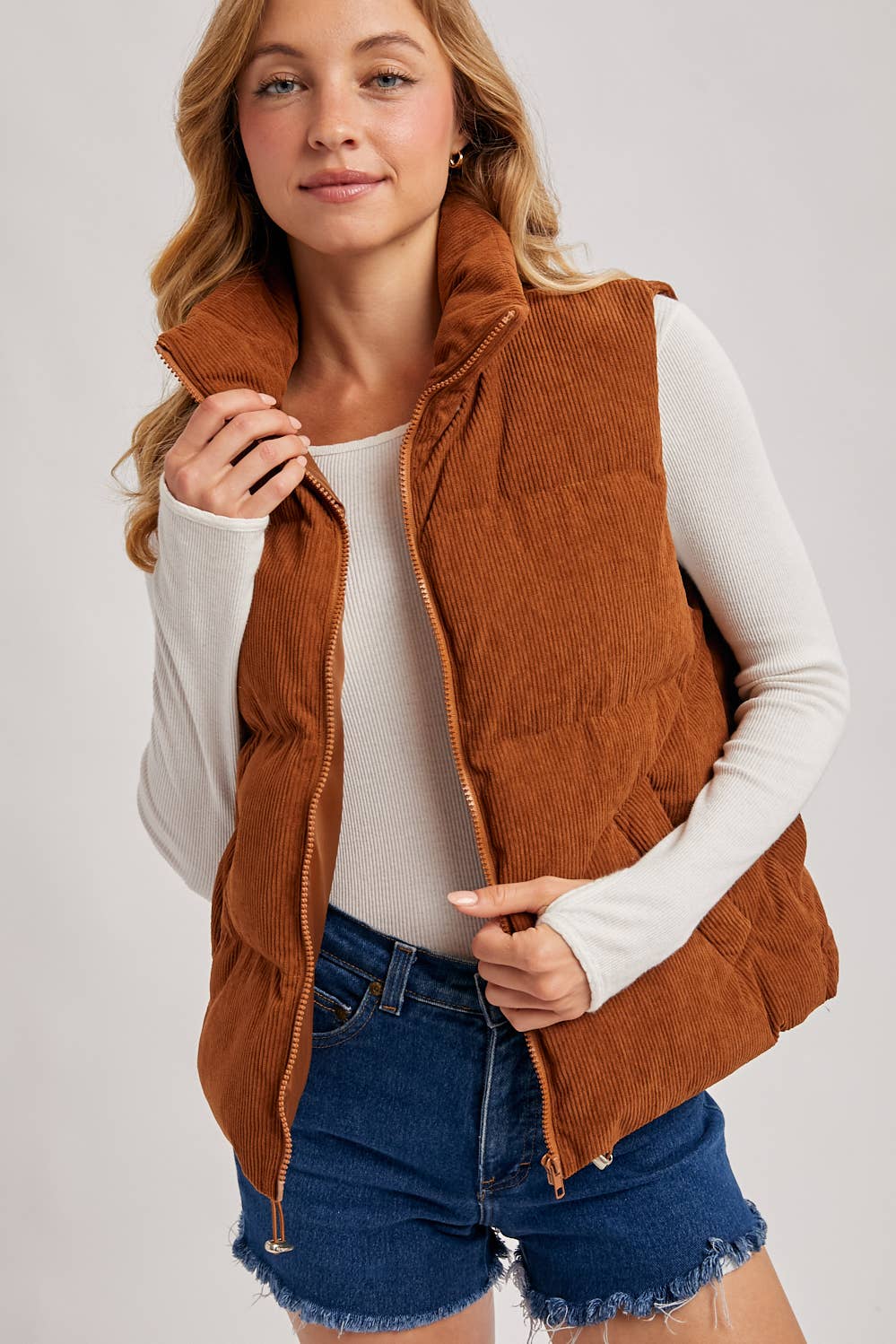 Corduroy Puffer Vest