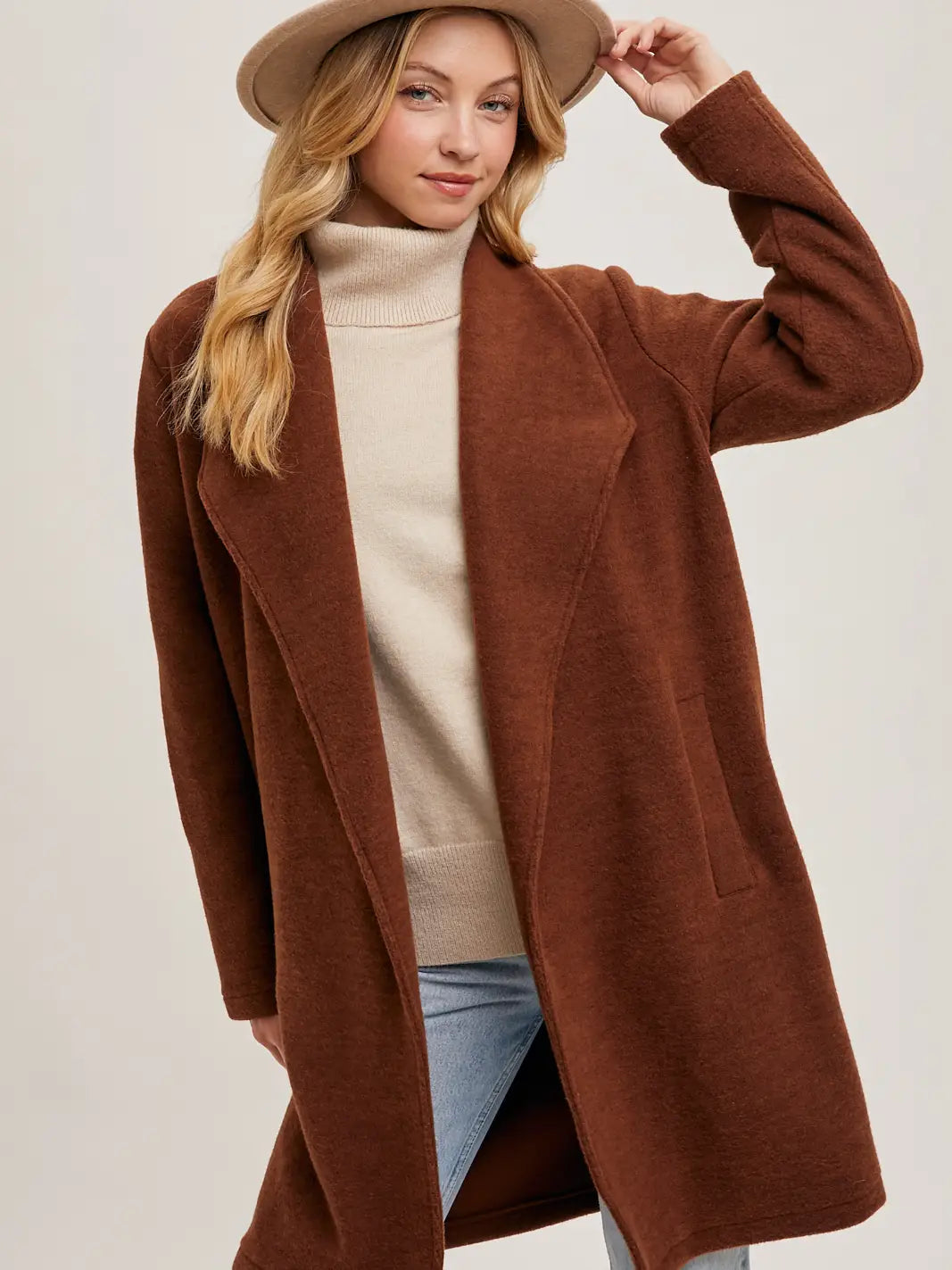 Open Front Knit Coat Jacket