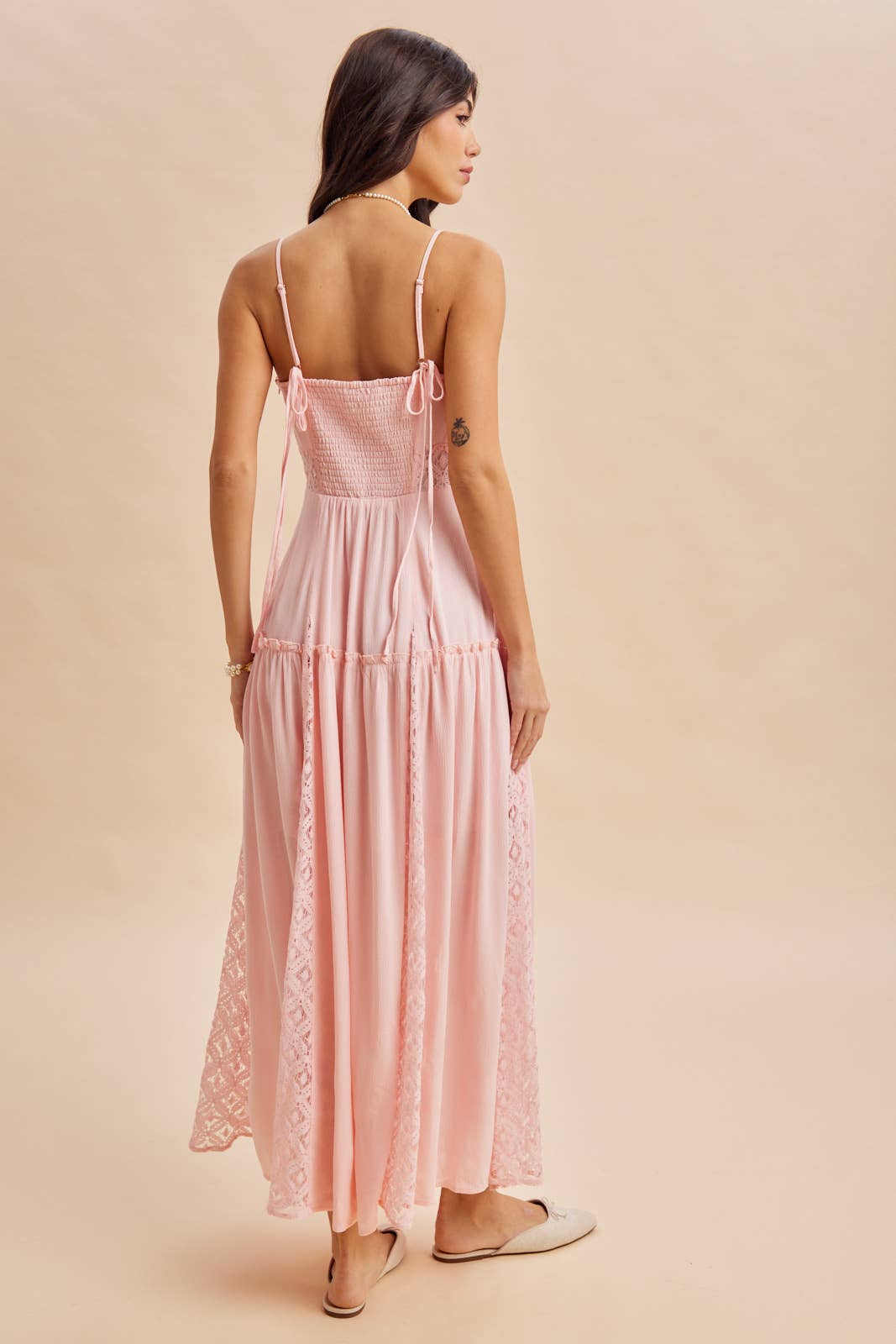 Flowy Lace Inset Maxi Dress