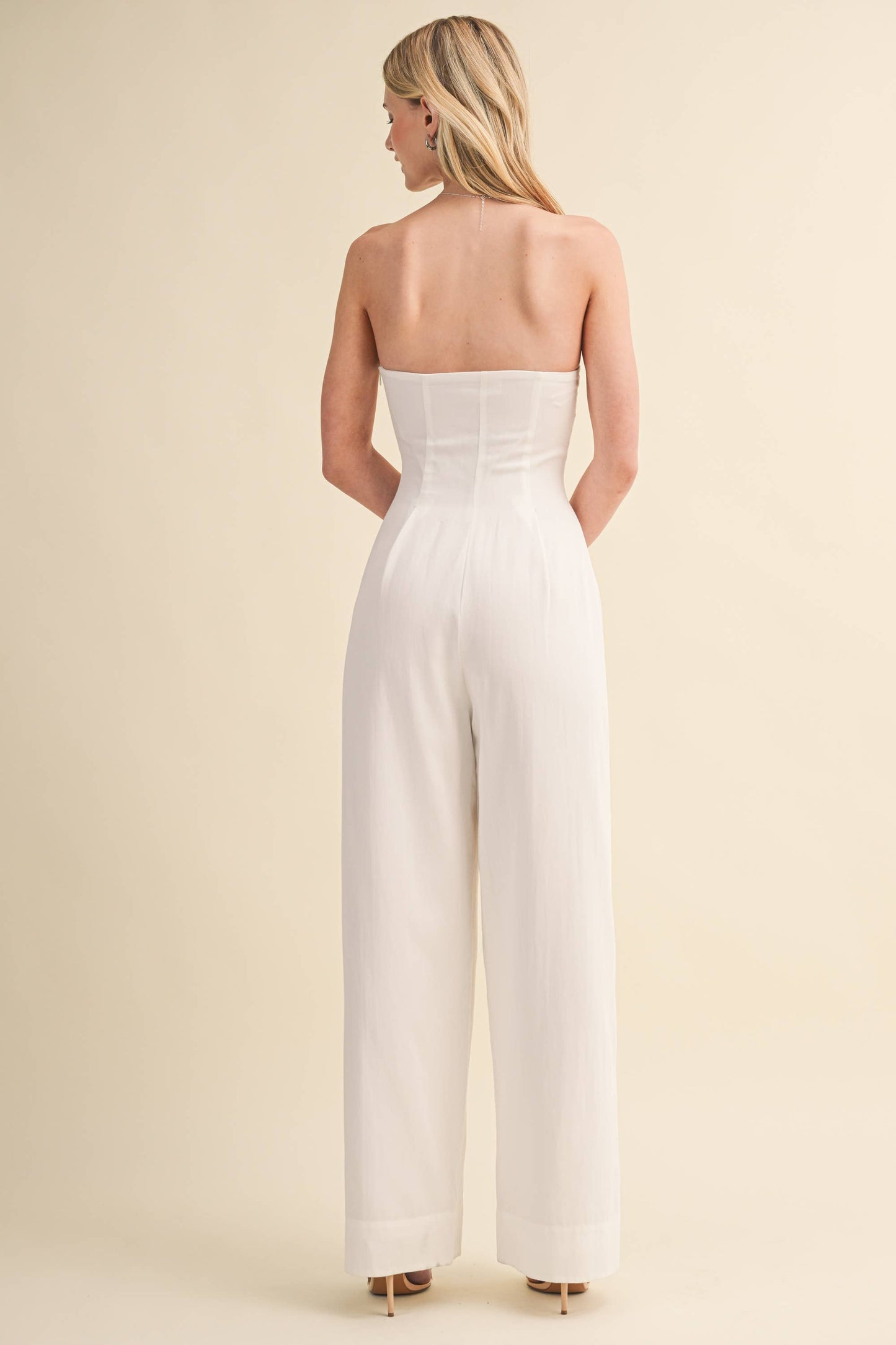 Off White Wide Leg Jumpsuit