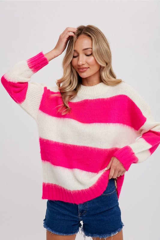 Fuzzy Stripe Pullover