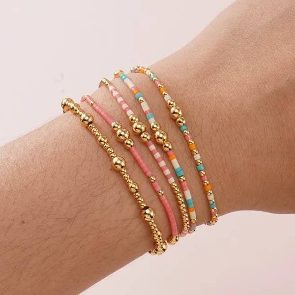 Multi Color Beaded Bracelet Set