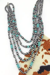 Turquoise & Navajo Pearl Layered Necklace