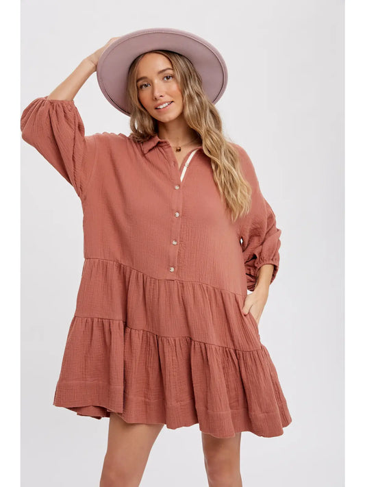 Blush Maxi Shirt Dress