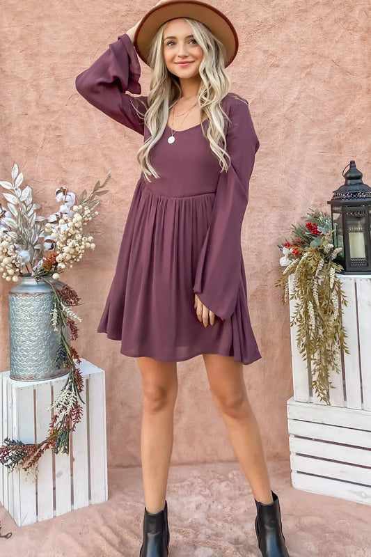 Purple Back Lace Dress