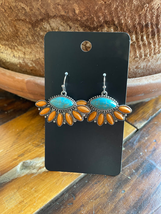 Western Geometric Set Stone Earrings