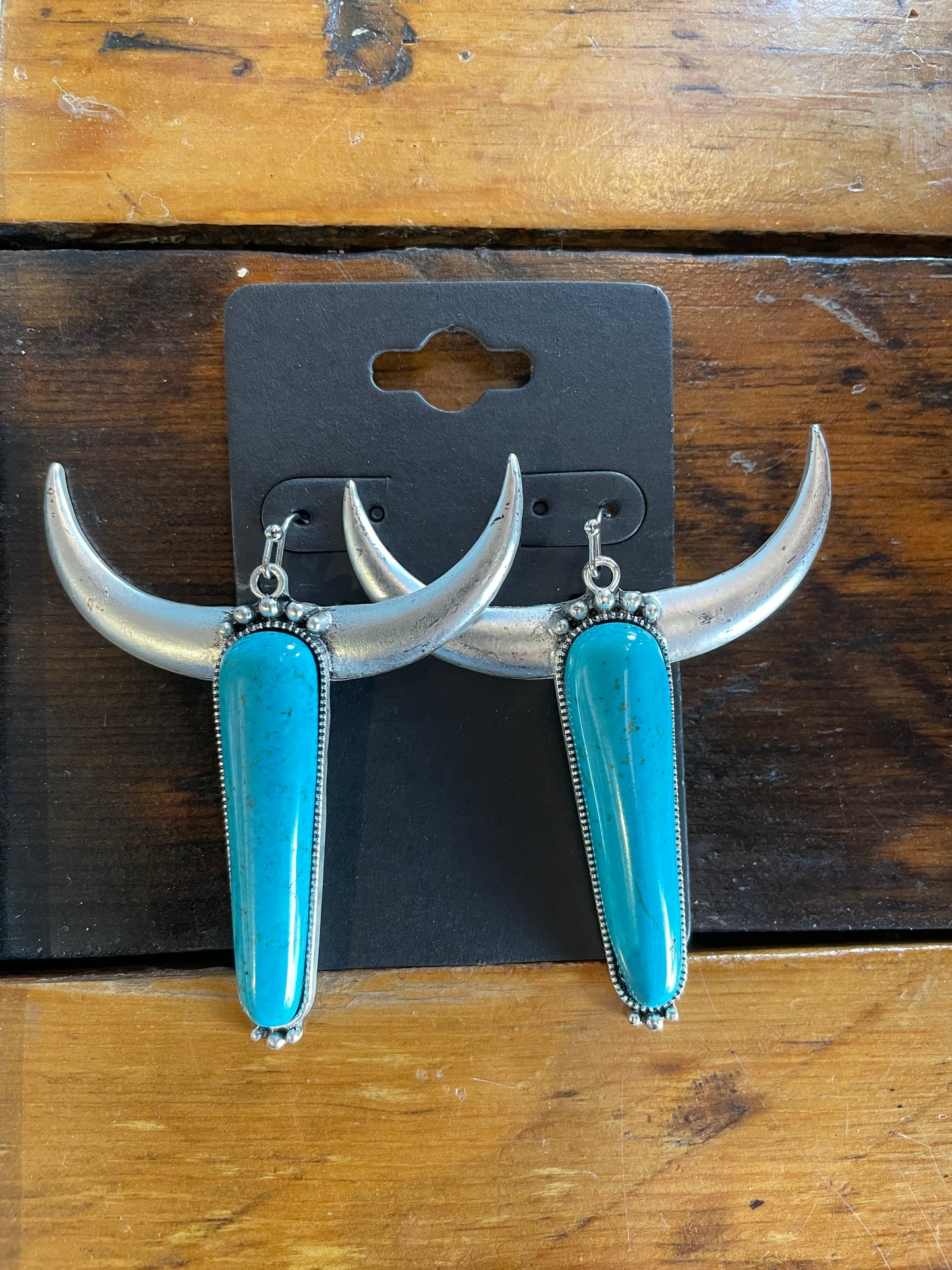 Natural Stone Longhorn Earrings